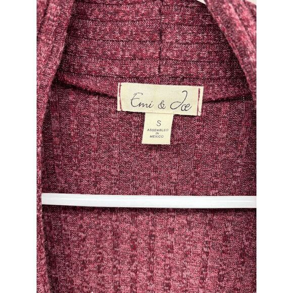 Emi & Joe Red Wrap Around Knit Shawl Jacket Scarf Size Small - Picture 2 of 3
